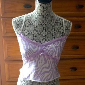 XL Forever 21 Zebra Print Cropped Tank Top